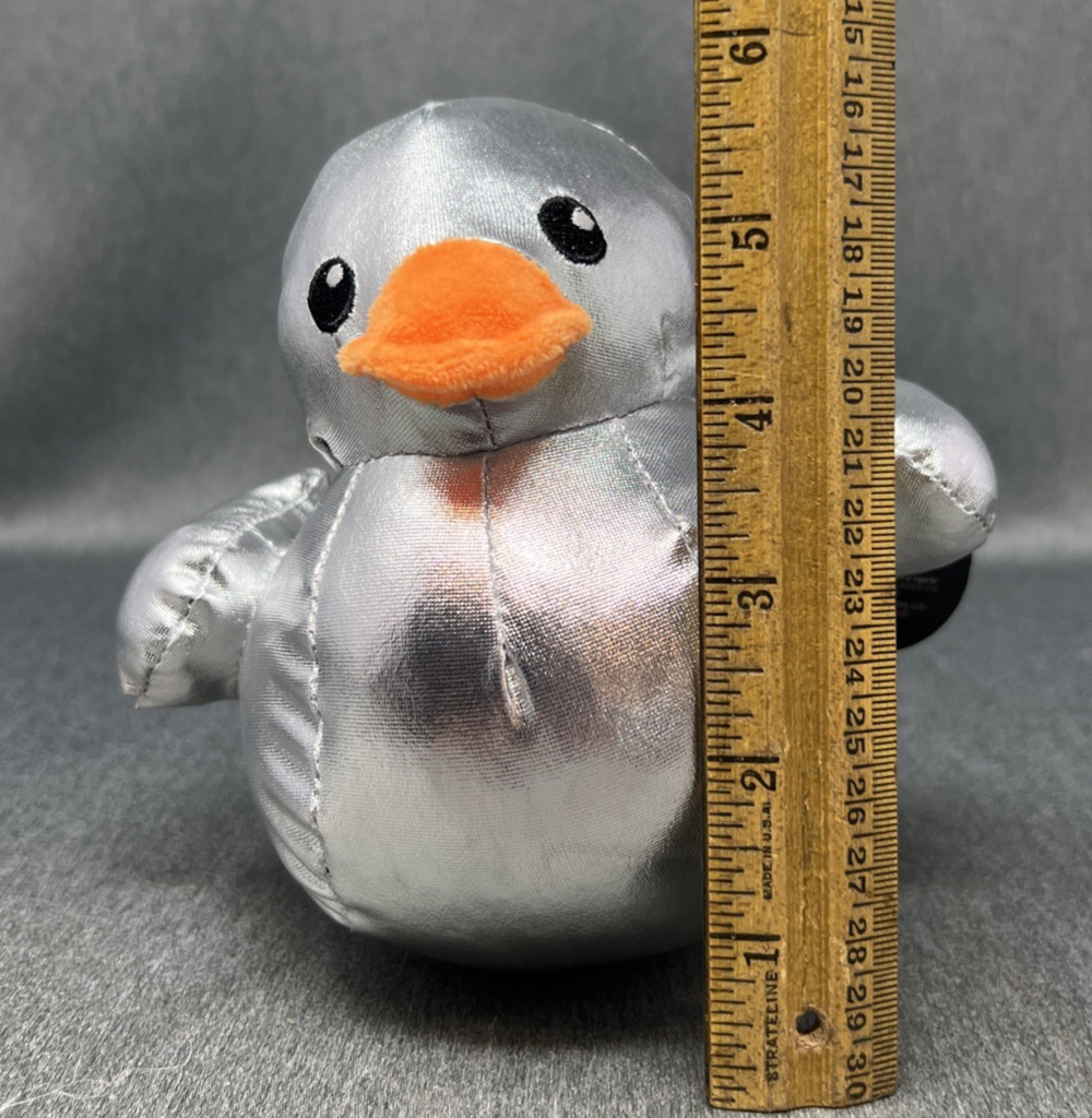 Metallic Silver Duck Plush Stuffed Animal Toy Claw Machine Arcade Prize 6" NWT
